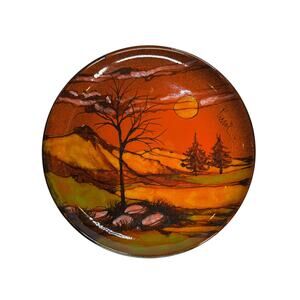 Signed Verzolini Hand-Painted Italian Earthenware Maiolica Charger Wall Hanging